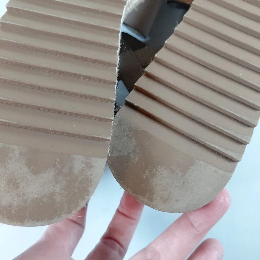A.N.A Ana Eloise 8M Espadrille Wedge Sandals Ankle Strap Crossband Light Brown - Picture 7 of 11